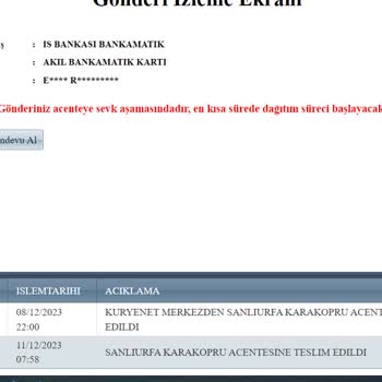 İş Bankası Kartımın Kuryenet Tarafından Teslim Edilmemesi