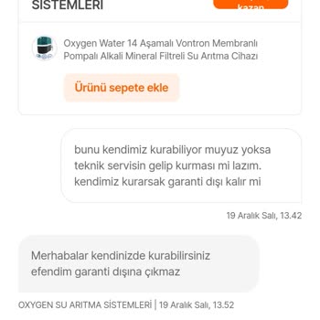 Oksijen Su Arıtma Sistemleri Oxygen Water Arıtma Cihazının Garanti İçin Kendini Küçük Düşürme Oyunu