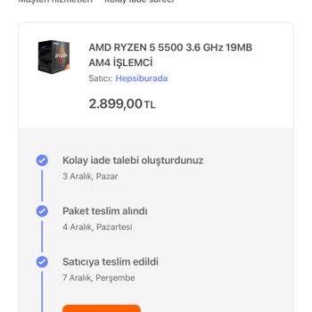 Hepsiburada İade Edilen Ürünün İade Sürecinin Uzaması Hak.