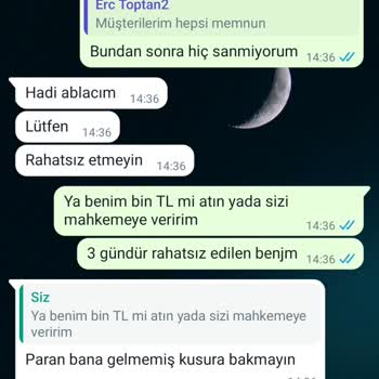 E.R.C Toptan İstanbul Ürünler Gelmedi. Ücret İade Edilmedi
