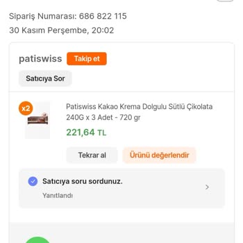 Patiswiss Kakao Kremalı Çikolata Kalite Düşürülmüş, Tadı Bozulmuş.
