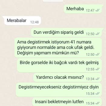 Tarz Ayakkabı Satış Sonrası Müşteriyle İletisim Kurmayıp Engellemek. Dol. Nd. R. C.