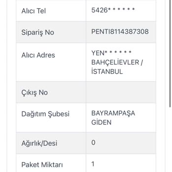 Penti Ve Kargoist Firması Teslimat Sorumu