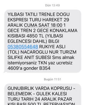 Bir Telekomünikasyon Sürekli SMS Atıyor