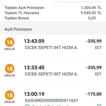 Çiçek Sepeti Fazla Para Çekimi