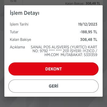 HM Paramı Çekip Siparişi Oluşturmadı