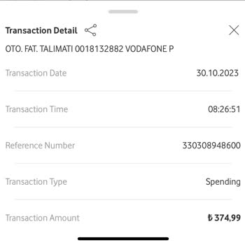 Vodafone Pay Fatura Ödeme Sorunu Ve İade Talebi