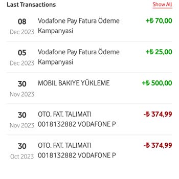 Vodafone Pay Fatura Ödeme Sorunu Ve İade Talebi