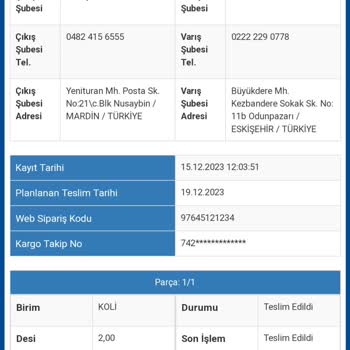 Sürat Kargo Kargomu Benim Adıma Olup Teslim Edilmeyip Teslim Edilmiş Gösterilmesi
