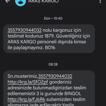 Aras Kargo Kargomun İstediğim Tarihte Gelmemesi