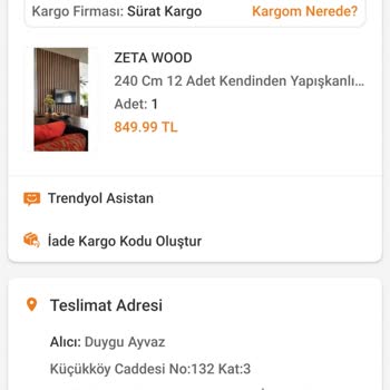 Trendyol'dan Almış Olduğum Ürünün Tarafıma Teslim Edilmemesi