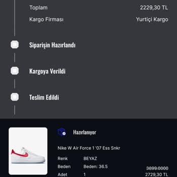 Sneaks Up Ürünüm Kargoya Verilmiyor Müşteri Hizmetlerine Ulaşamıyorum