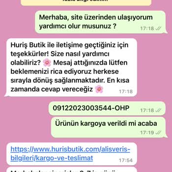 Huriş Butik Ödemesi Alındı Ürün Yok
