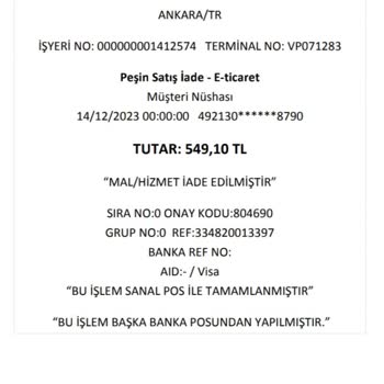 Accort Giyim Eksik İade Bedeli