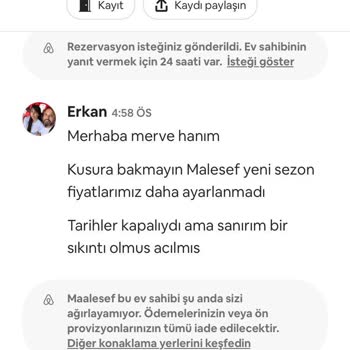 Airbnb Yüksek Ücret Talebi