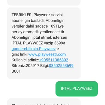 Usulsüz Başlatılan Playweez Aboneliğinin İptali