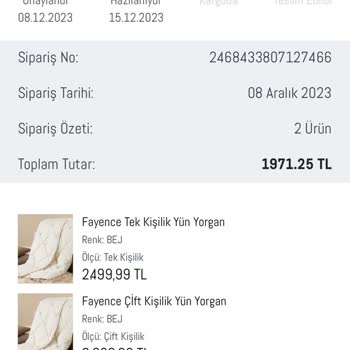Madame Coco Eksik Ve Geç Teslimatı