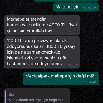 Medical Park Hastanesi Tek İşlemde Farklı Farklı Fiyat Veriyorlar (check-up)
