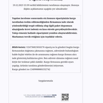 KARGOMsende Teslimatta Yaşanan Keyfi İade Problemi