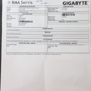 Gigabyte Bozuk Anakartı Servisten Bozuk Değil Diye Geri Gönderiyorlar