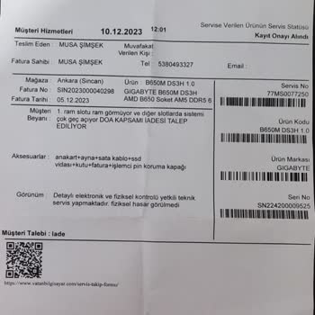 Gigabyte Bozuk Anakartı Servisten Bozuk Değil Diye Geri Gönderiyorlar