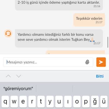 Trendyol %70 İ Eksik Gelen Yemek Siparişimin Parasının İade Edilmemesi