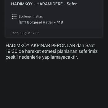 İETT - İstanbul Elektrik Tramvay Tünel 418 Hadımköy Otobüs Hattı Sayesinde İşe Geç Kalma