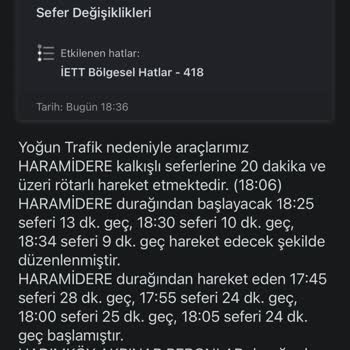 İETT - İstanbul Elektrik Tramvay Tünel 418 Hadımköy Otobüs Hattı Sayesinde İşe Geç Kalma