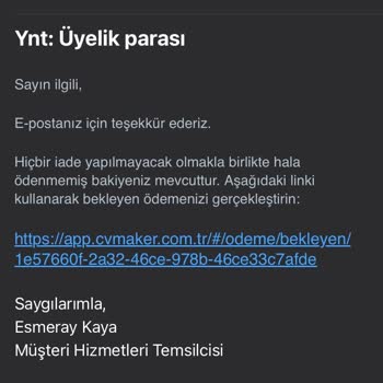 CV Maker Habersiz Ücret Kesiyor
