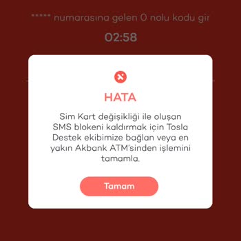 Tosla Sim Blokesi Ve SMS Gelmeme Sorunu