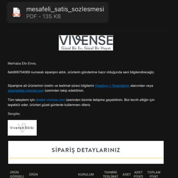 Vivense İnternet Sitesinden Sipariş Verdim Stokta Ürün Yok Ürün İptali