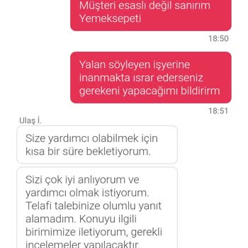 Yemeksepeti Ve Panino Pizza Yeşilova Şubesi Mağduriyeti