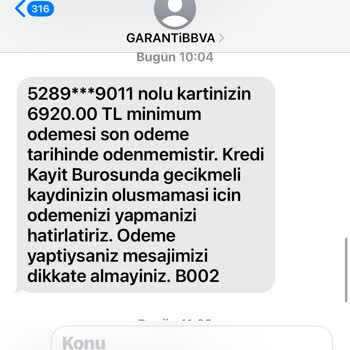 Garanti BBVA Kredi Kartı Borcu