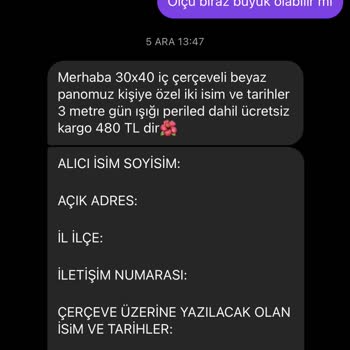 Cicektablosu (Instagram) Çerçeve Siparişi Hayal Kırıklığı