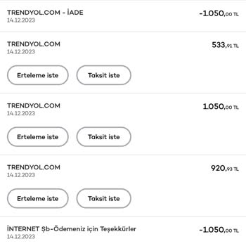 Trendyol 2 Sefer Kartımdan Ücret Çekilmesi