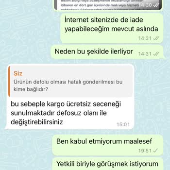 B&G Sportive Ürün İadesinin Yapılamaması
