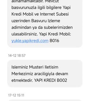 Yapı Kredi Bankası Başvuru Değerlendirme Sonucu Hatası Ve Yetkililerin Çözüm Bulamaması