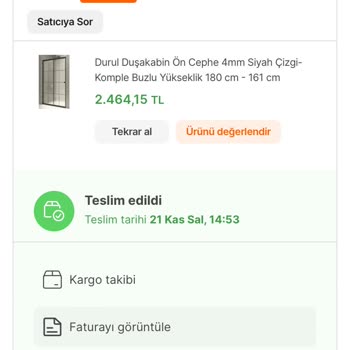 Durul Duşakabin Satın Almış Olduğum Ürünü Halen Göndermediler