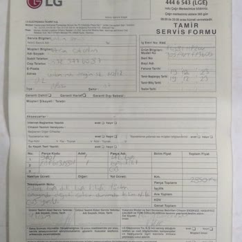 LG Yüksek LG Servisi Ücreti