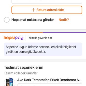 Hepsiburada Ödeme Seçenekleri Eksik Bilgi