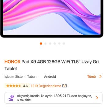 Hepsiburada Honor Pad X9 Kilif Gönderilmedi