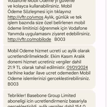 Basebone Vodafone Şikayet. Sizi Dava Edeceğim