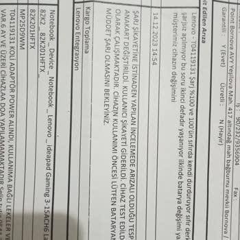 Lenovo Laptop Sürekli Kapanma Sorunu