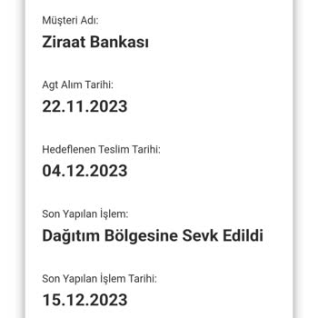 Ziraat Bankası Kartımı AGT Kurye Teslim Etmiyor