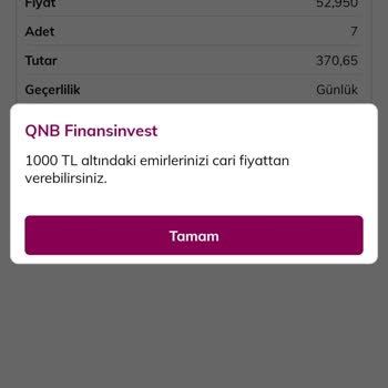 QNB Finansinvest Hisse Satışı Yapamamak
