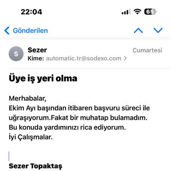 Sodexo Üyelik Başvurusu Sonucu