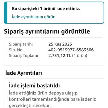 Amazon Ürün Yanlış Numara Yollandı