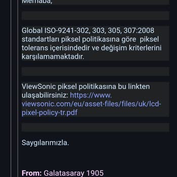 Viewsonic Ölü Pikselli Monitörü İade Almıyorlar