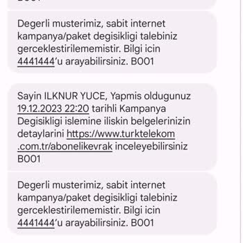 Türk Telekom Yeni Tarife Değişikliğinde Yaşattığı Mağduriyet