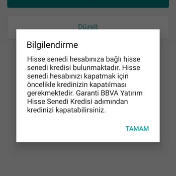 Garanti Bankası Yatırım Hisse Senedi Hesabi Ve Ve Kredisi Kot Kapatma
